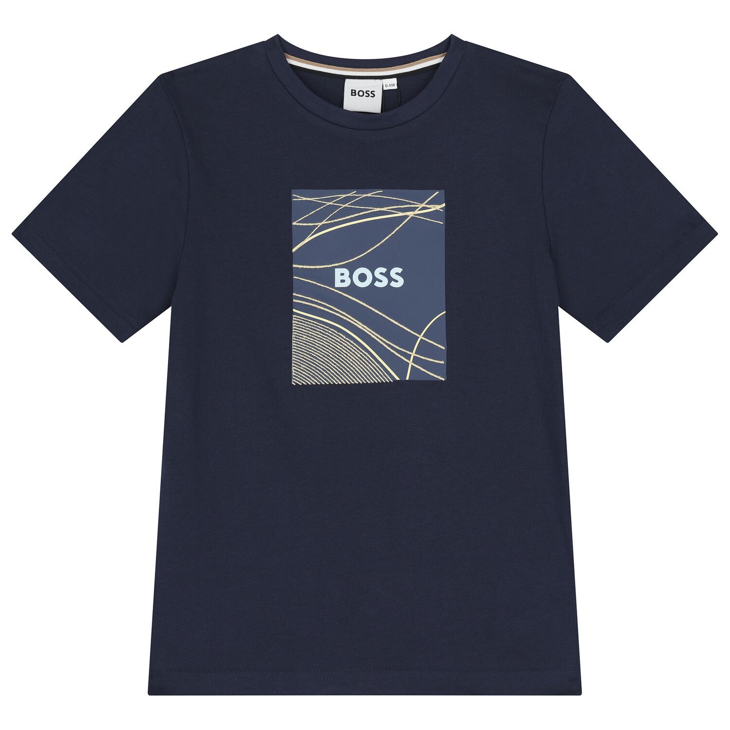 Boys Navy Blue Logo T-Shirt, 1, hi-res