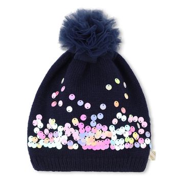 Younger Girls Navy Blue Knitted Hat