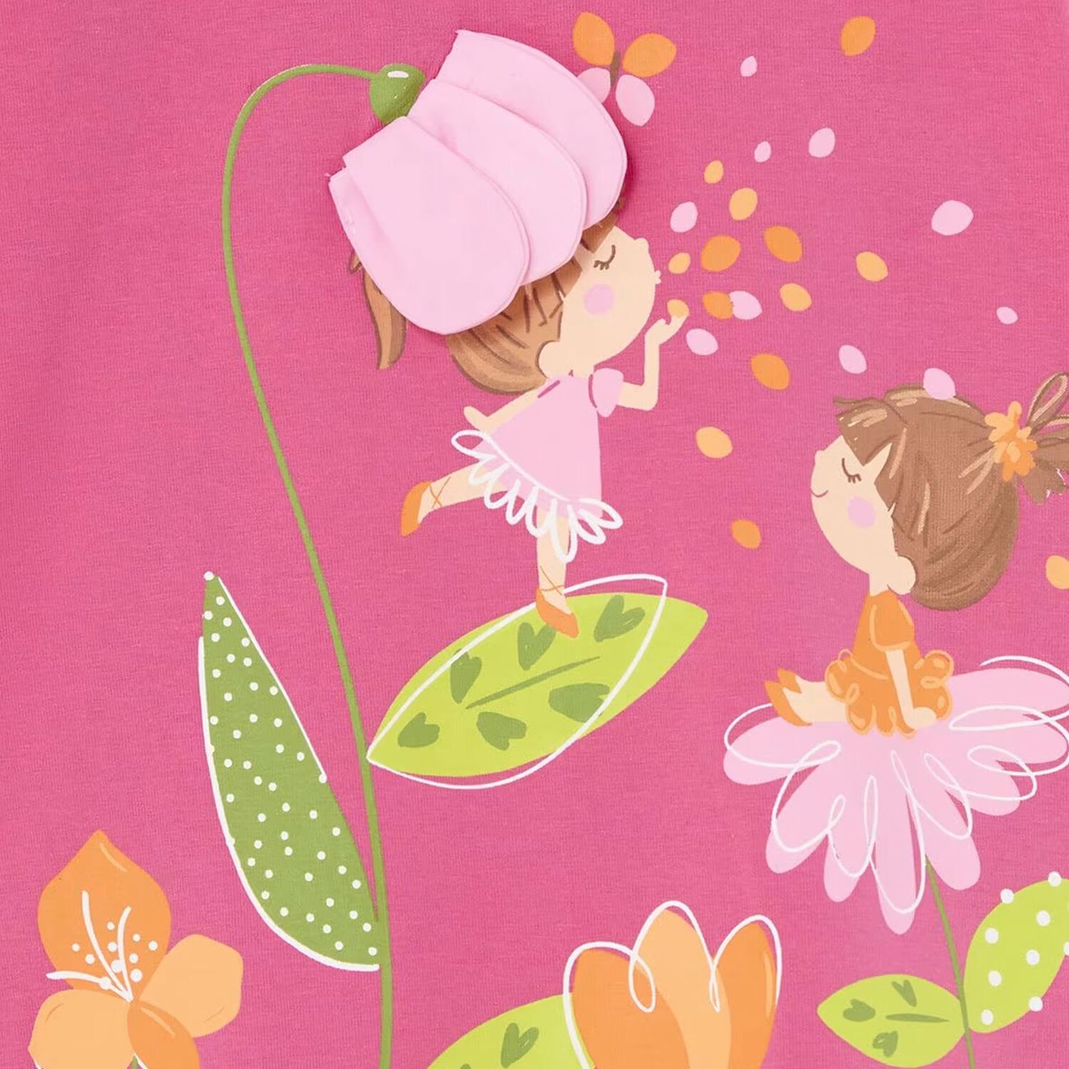 Younger Girls Pink Floral Dress, 1, hi-res