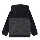 Boys Black Zip Up Top, 1, hi-res