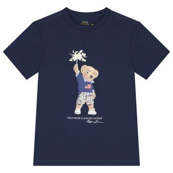 Boys Navy Blue Polo Bear T-Shirt