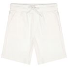 Boys White Logo Shorts, 5, hi-res