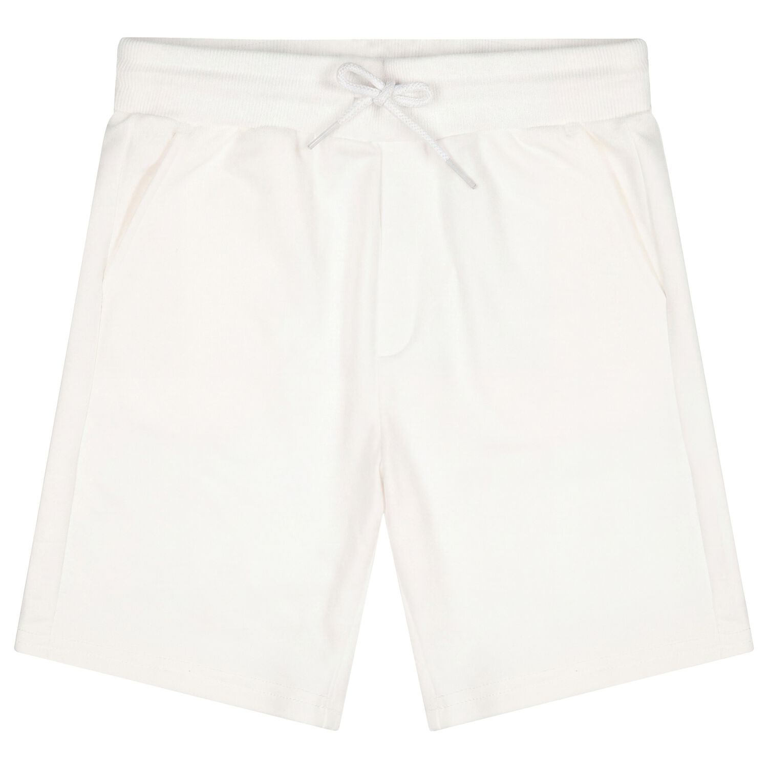 Boys White Logo Shorts, 5, hi-res