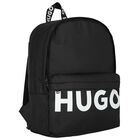 Boys Black Logo Backpack, 1, hi-res
