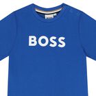 Younger Boys Blue Logo T-Shirt, 4, hi-res