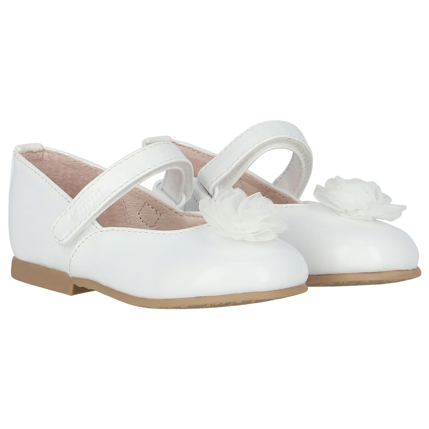 Younger Girls White Patent Leather Shoes, 1, hi-res image number null
