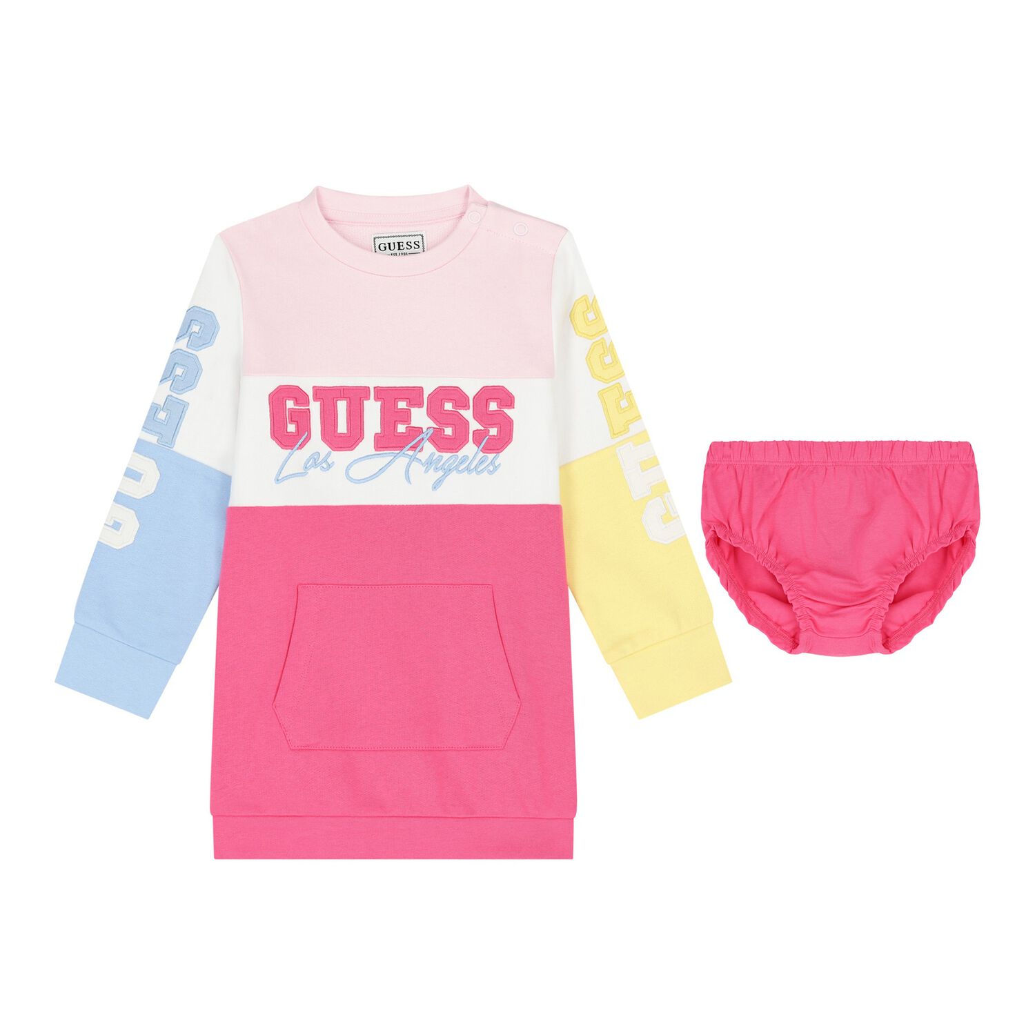 Baby Girls Multi-Coloured Logo Dress Set, 1, hi-res