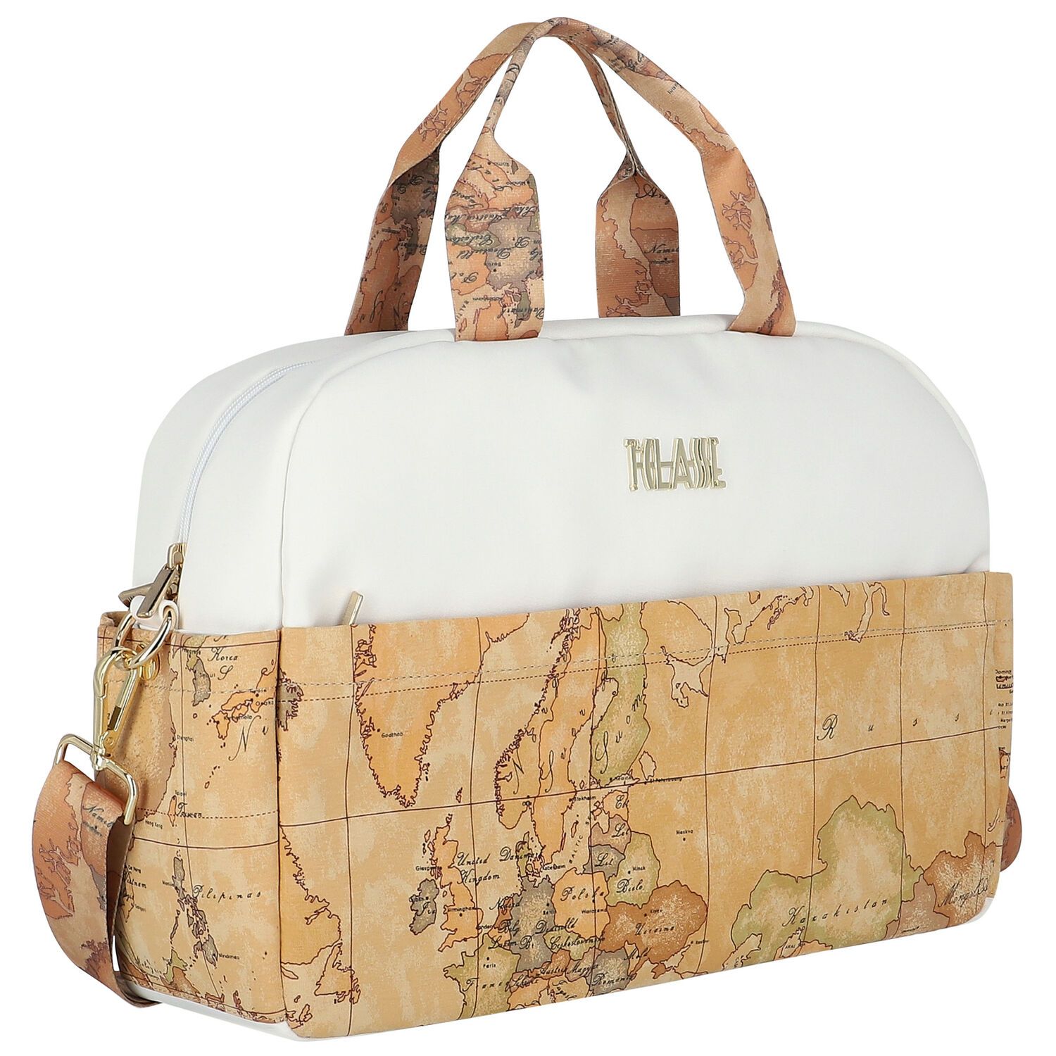 Ivory & Beige Geo Map Baby Changing Bag, 1, hi-res