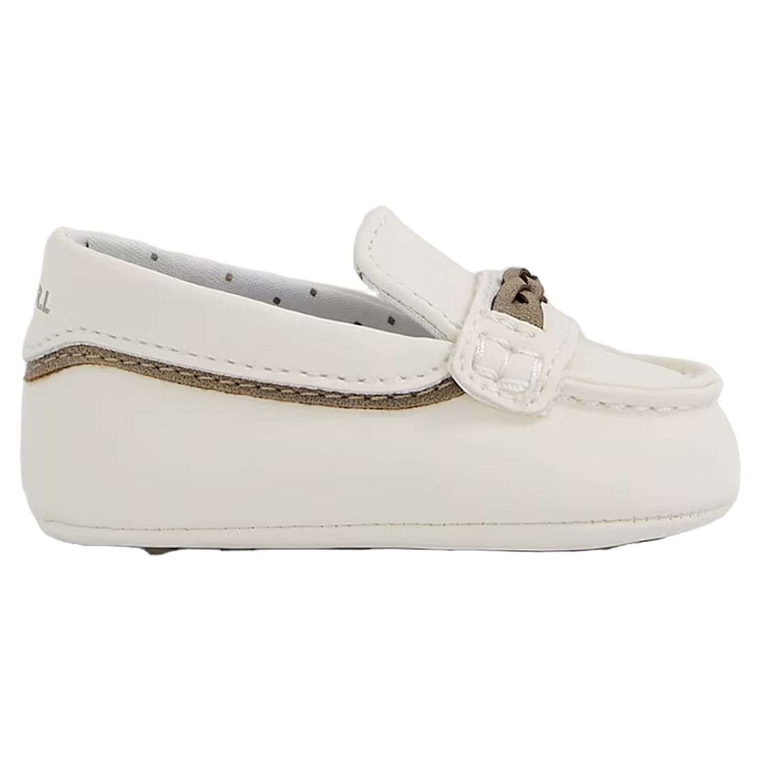 Baby Boys Ivory Leather Pre Walker Moccasins, 4, hi-res
