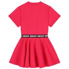 Girls Pink Logo Dress, 2, hi-res