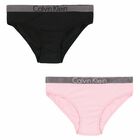Girls Black & Pink Bikini Brief (2 Pack), 2, hi-res