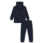 Boys Navy Blue Logo Tracksuit, 2, hi-res
