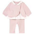 Baby Girls Pink & Ivory Leggings Set, 2, hi-res