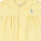 Baby Girls Yellow Logo Romper, 1, hi-res