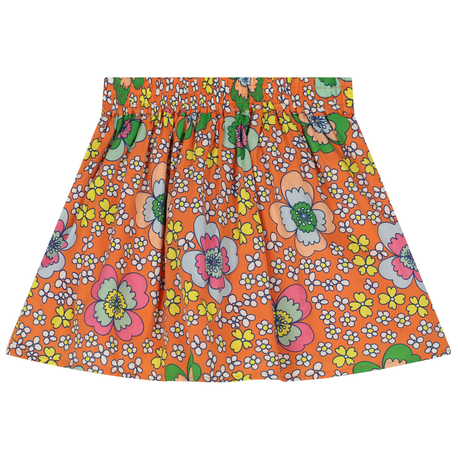 Girls Orange Floral Skirt, 1, hi-res image number null