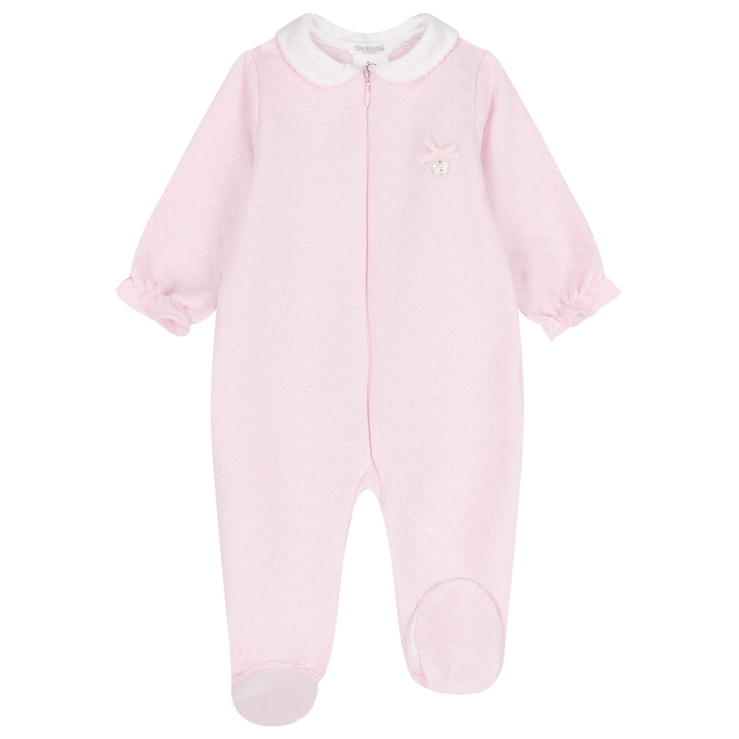 Baby Girls Pink & White Babygrow, 2, hi-res