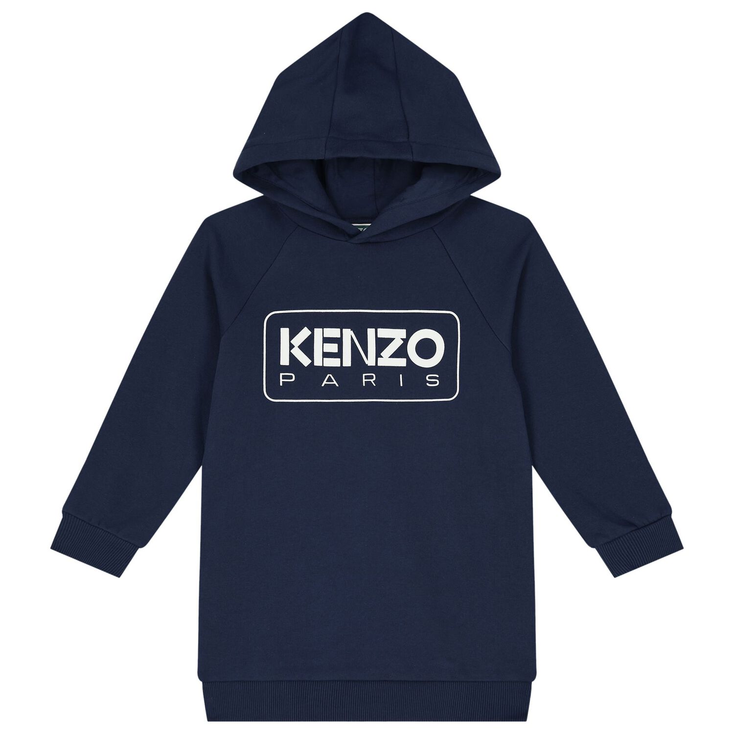Girls Navy Blue Logo Hooded Dress, 1, hi-res image number null