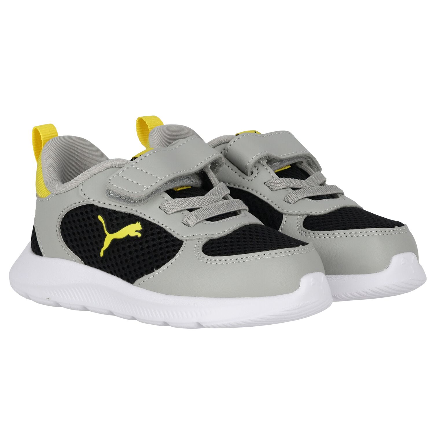 Younger Boys Grey & Black Fun Racer 2 AC Trainers, 1, hi-res