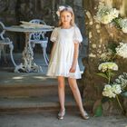 Girls Ivory Chiffon Dress, 1, hi-res