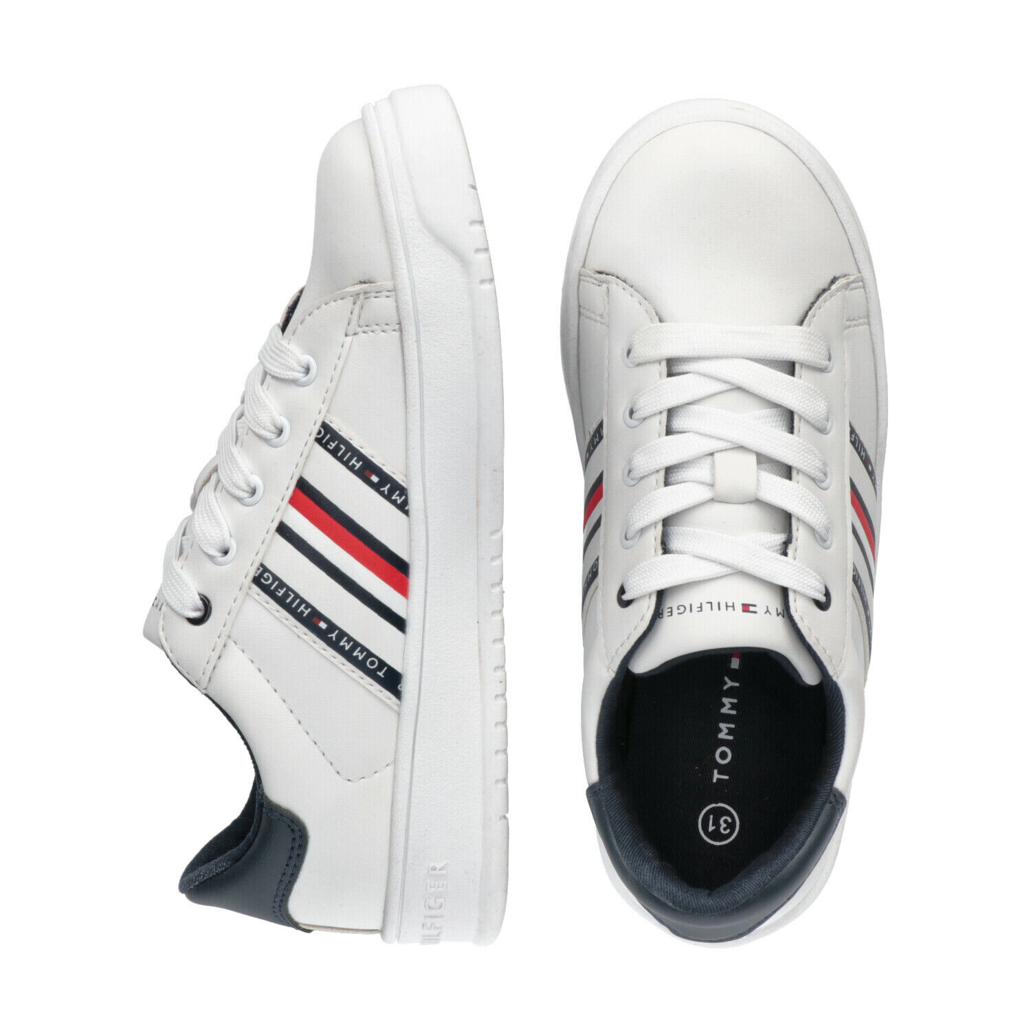 White Logo Trainers, 1, hi-res