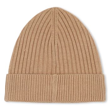 Beige Knitted Logo Hat