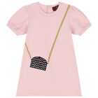 Younger Girls Pink Logo Bag Dress, 1, hi-res