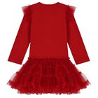 Girls Red Festive Tulle Dress, 1, hi-res