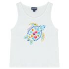 Girls White Logo Turtle Top, 1, hi-res
