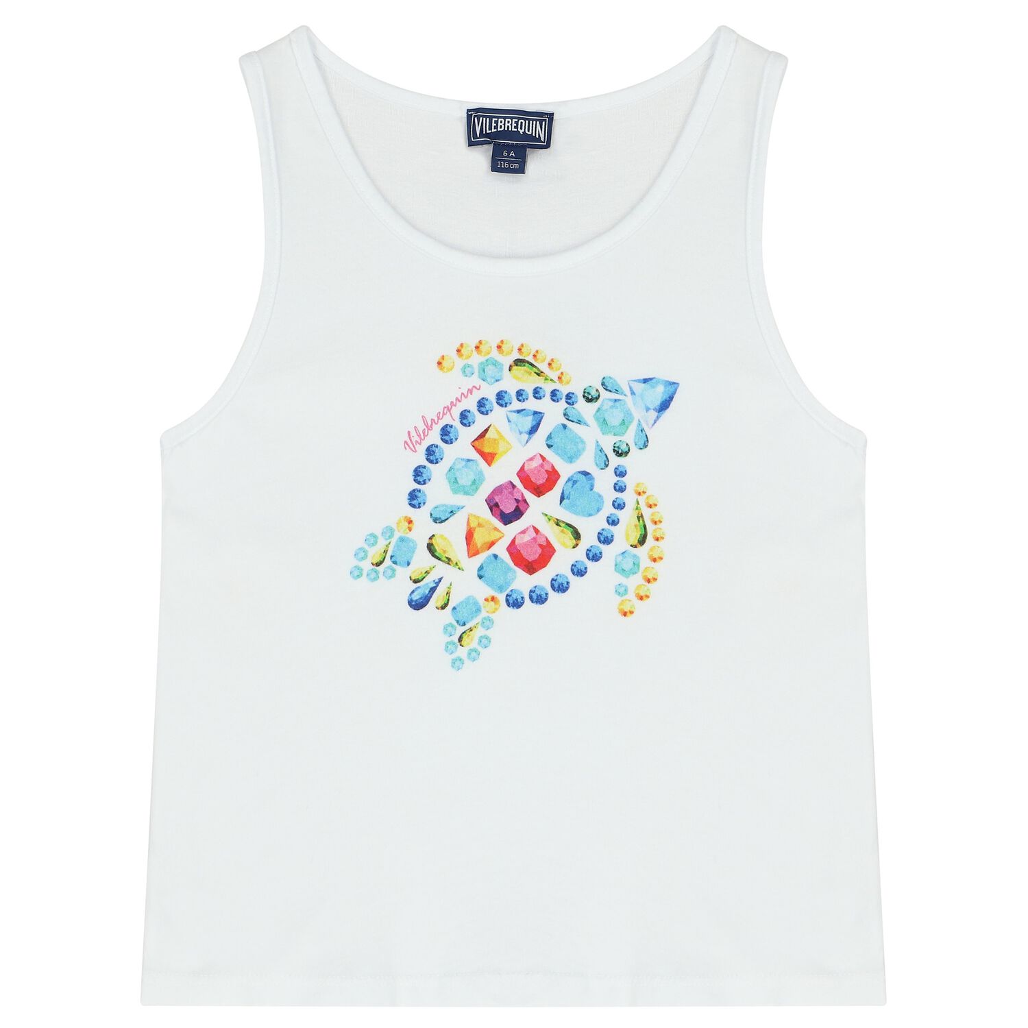 Girls White Logo Turtle Top, 1, hi-res image number null