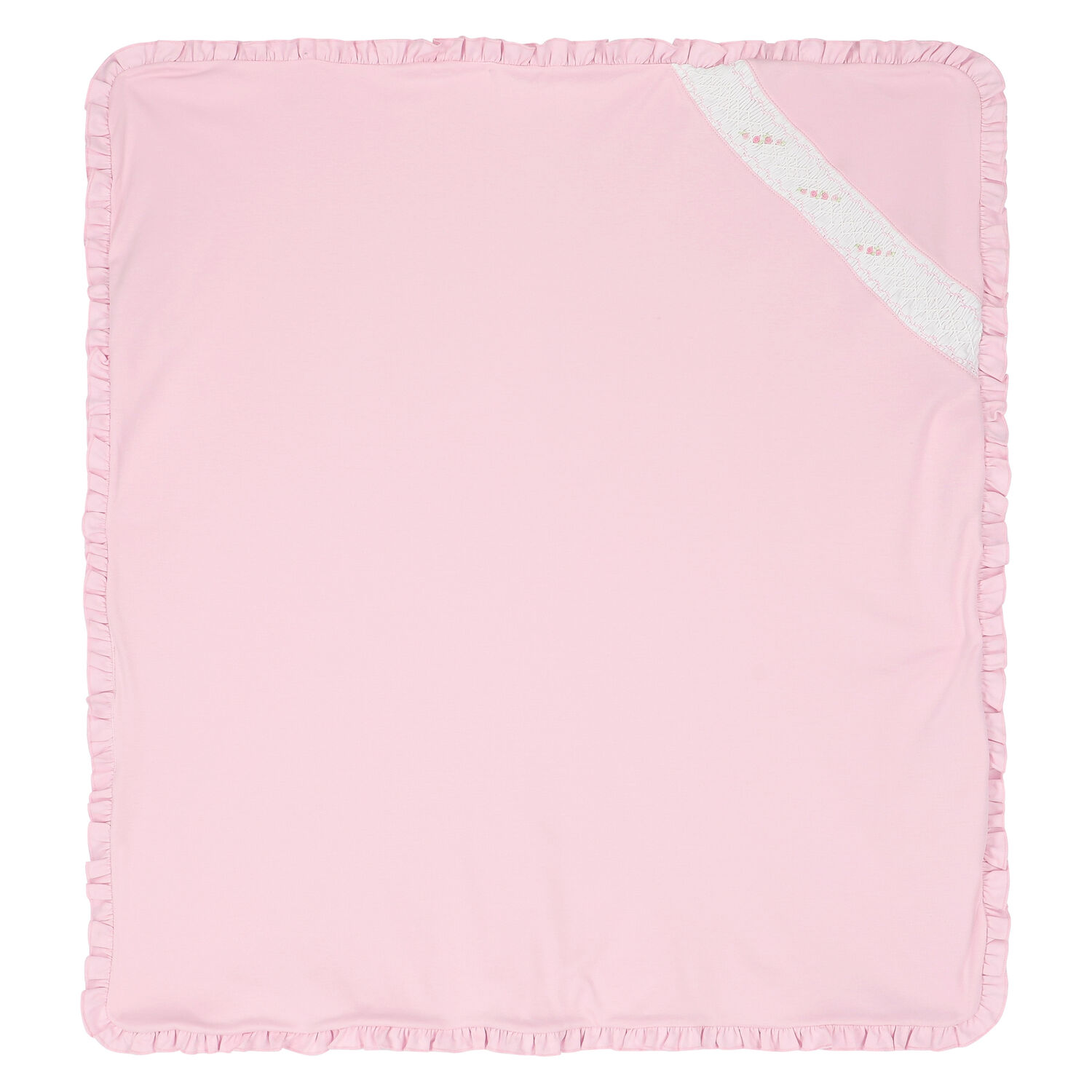 Baby Girls Pink Smocked Receiving Blanket, 1, hi-res