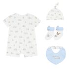 Baby Boys Blue Romper Gift Set, 2, hi-res
