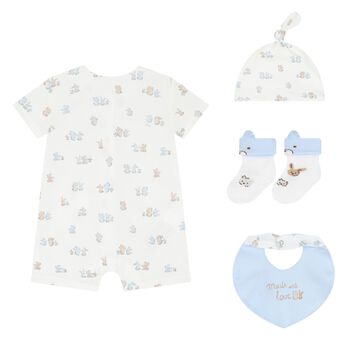 Baby Boys Blue Romper Gift Set