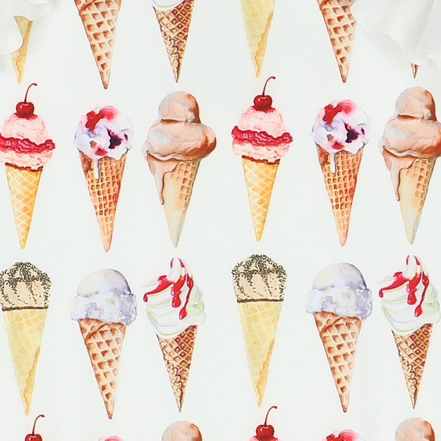 Girls White Ice Cream Swimsuit, 1, hi-res image number null