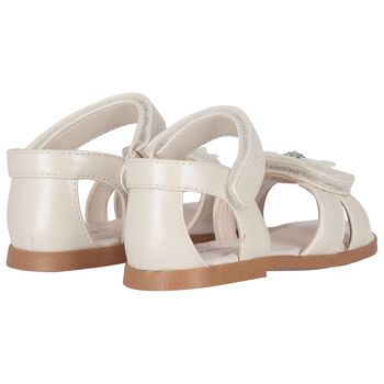 Girls Ivory Flower Sandals