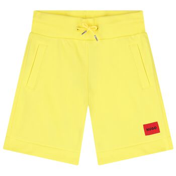 Boys Yellow Logo Shorts