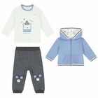 Baby Boys Blue, Ivory & Grey Tracksuit (3 Piece), 1, hi-res