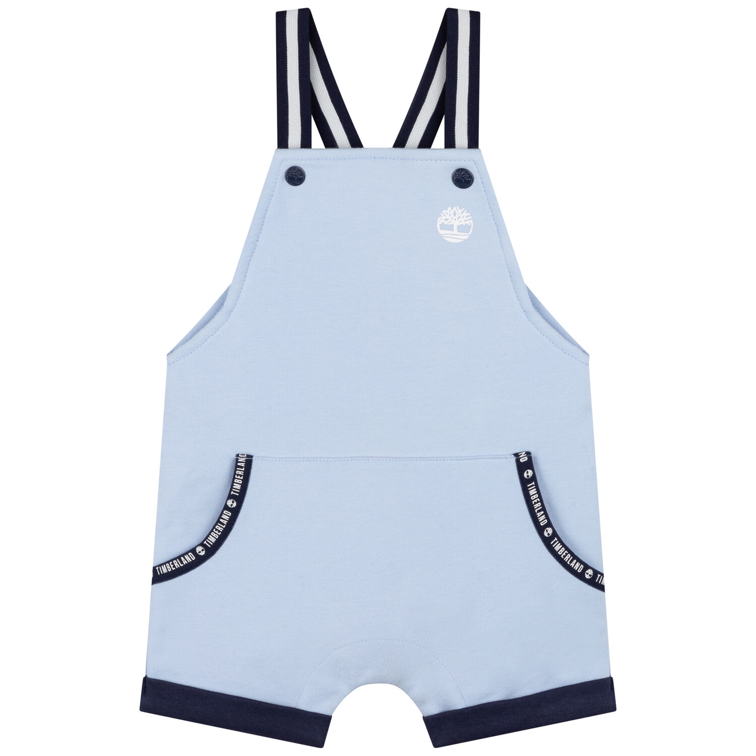 Baby Boys White & Blue Dungaree Set, 1, hi-res