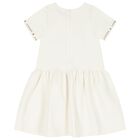 Girls Ivory Logo Dress, 1, hi-res