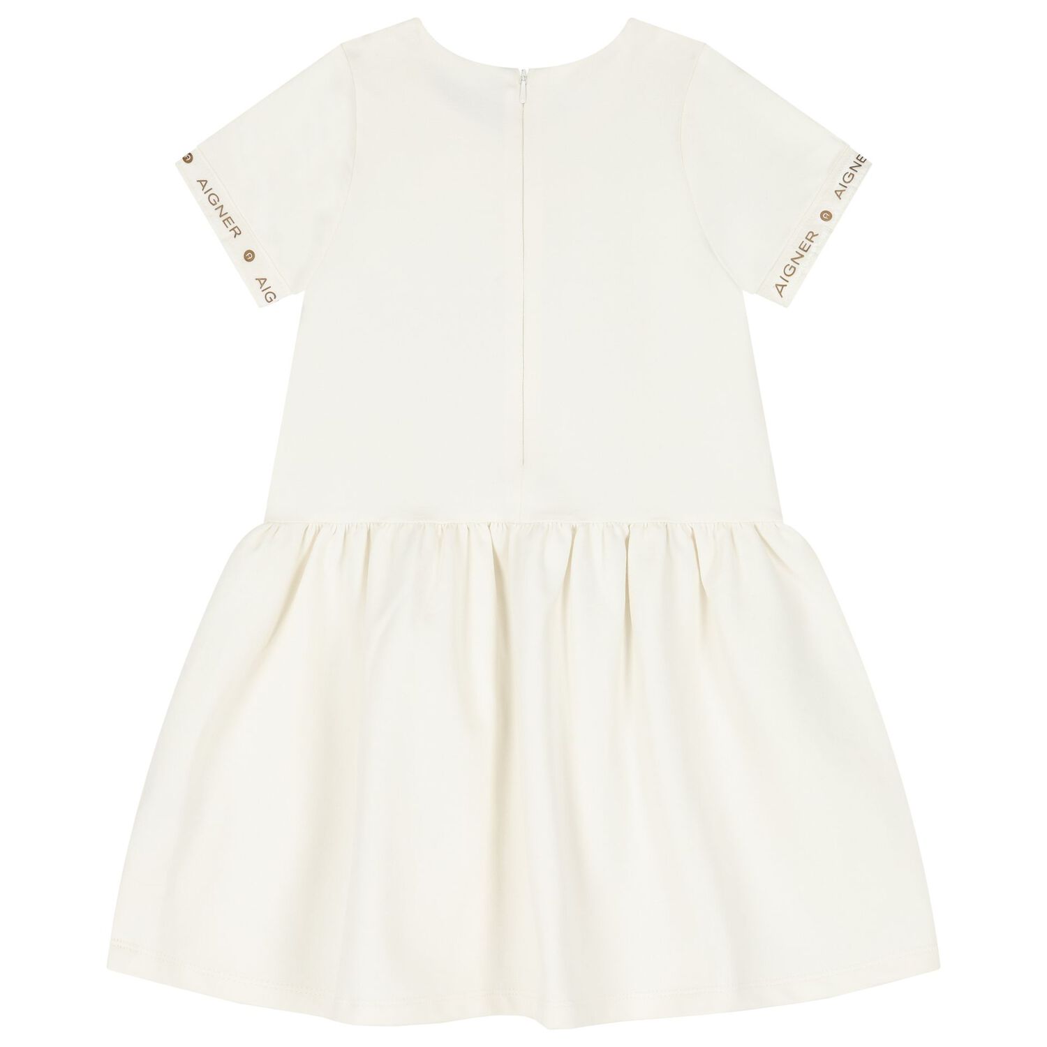 Girls Ivory Logo Dress, 1, hi-res