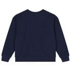 Girls Navy Blue Polo Bear Logo Sweatshirt, 1, hi-res