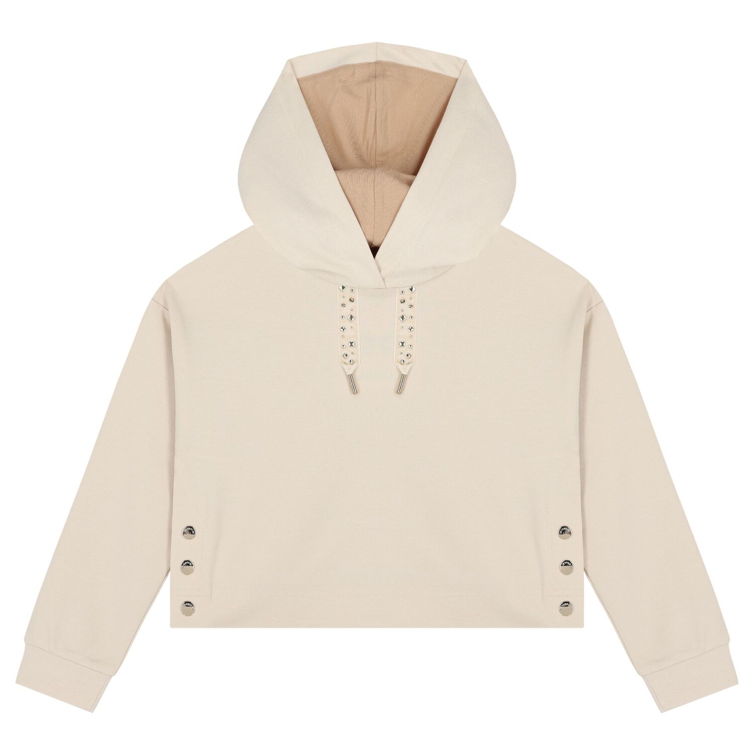 Girls Beige Hooded Tracksuit, 1, hi-res image number null