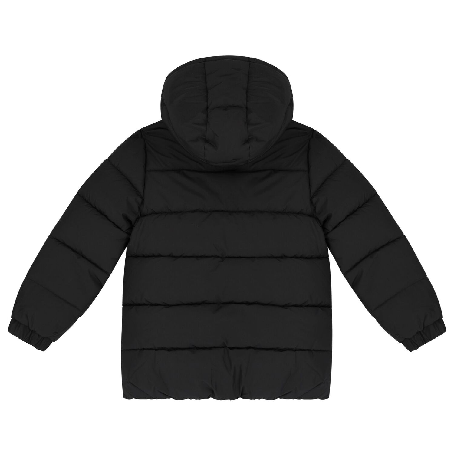 Boys Black Logo Puffer Jacket, 1, hi-res