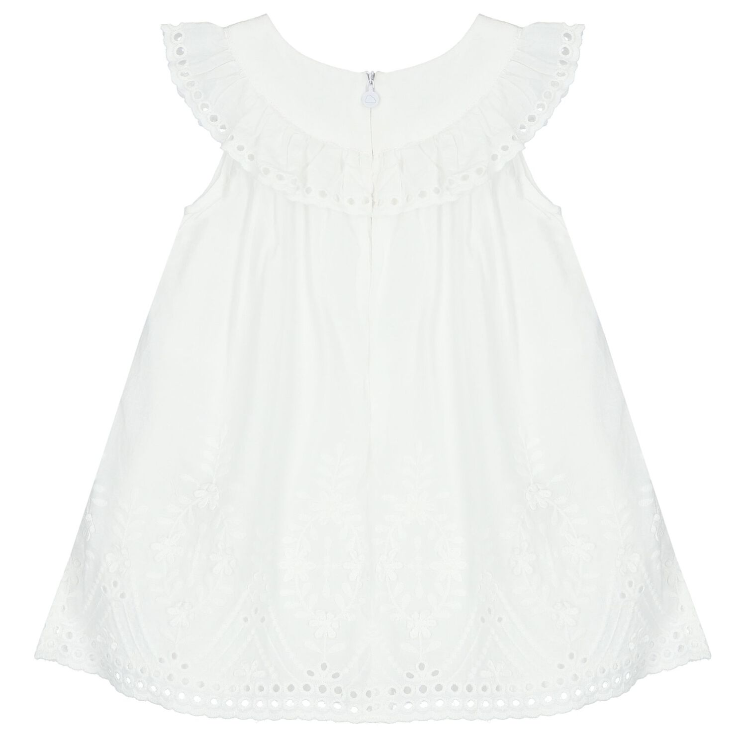 Younger Girls White Embroidered Dress, 2, hi-res image number null