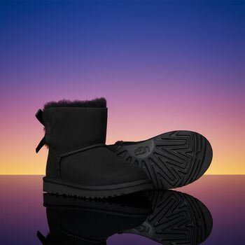 Girls Black Mini Bailey Bow II Suede Boots