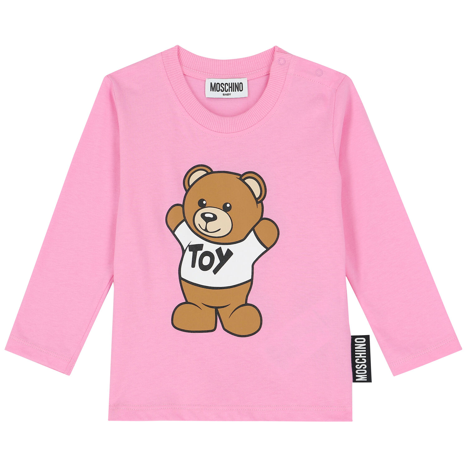 Pink Teddy Logo Long Sleeve Top, 3, hi-res image number null