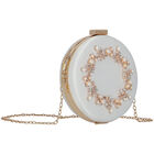 Girls White & Gold Embellished Satin Bag, 2, hi-res