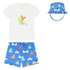 Baby Boys Blue & White Swim Set, 2, hi-res