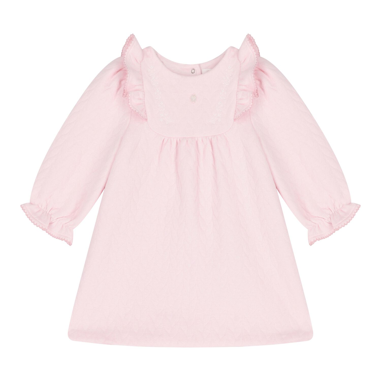 Baby Girls Pink Ruffled Dress, 1, hi-res