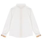 Boys White & Beige Geo Map Shirt, 1, hi-res