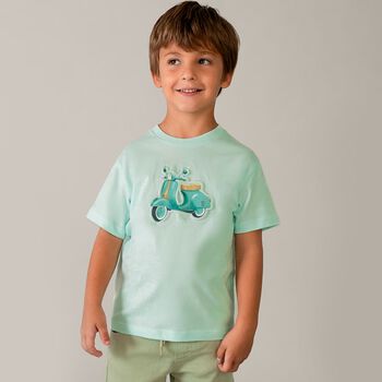 Boys Green Motorbike T-Shirt
